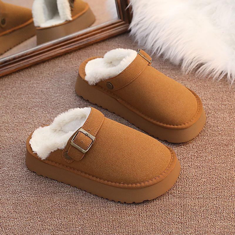 Birkenstock Women s 2025 AutumnWinter Fleece-Lined Slip-On Closed-Toe Thick-Soled Half Slippers 44 2579₽