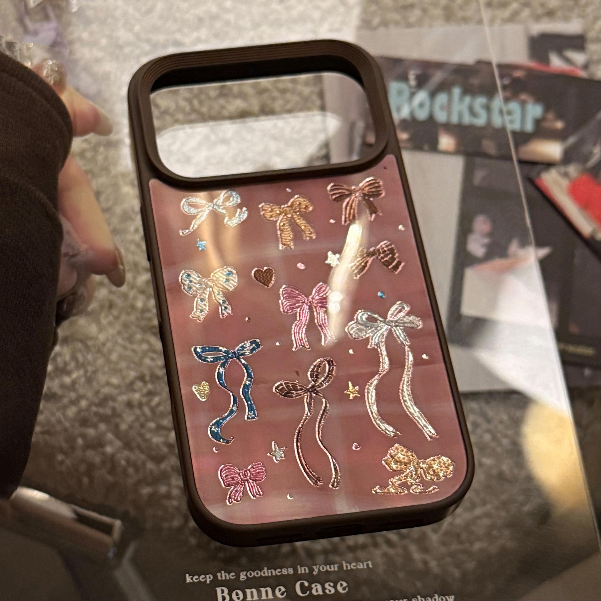 

Maillard Bow for Apple 17 Promax Mobile Phone Case Suitable for Iphone 16 Gilt Retro 15 Hard 13 Anti-fall 17promax