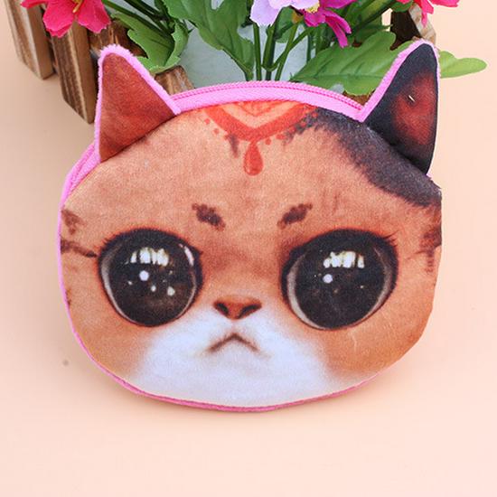 Cartoon Kitten Coin Purse & Key Holder Gift Set