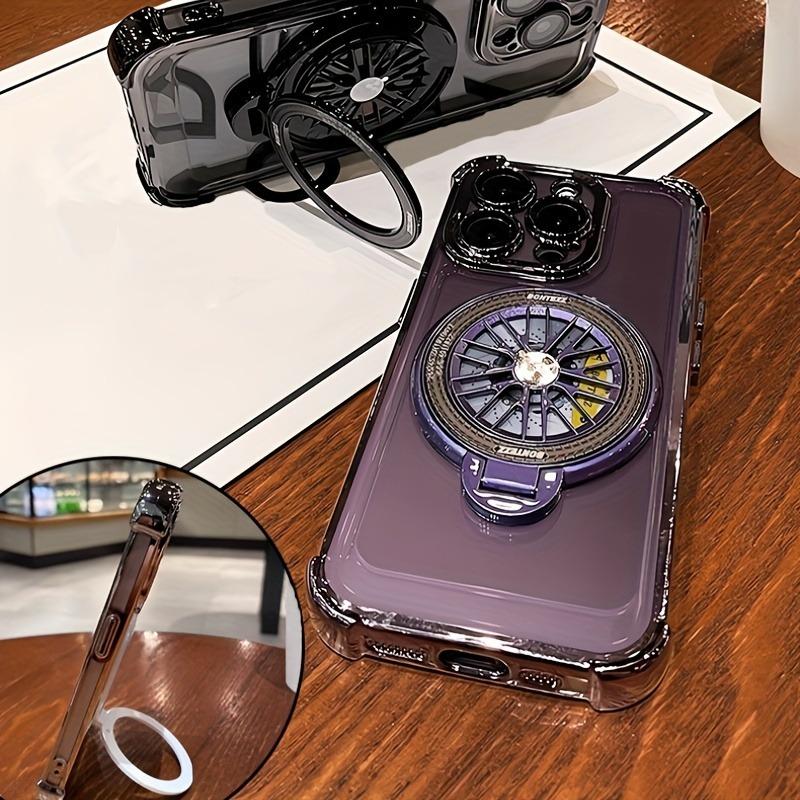 Luxury Magnetic 360 ° Rotating Bracket Phone Case For iPhone 17 16 15 14 13 12 11 Pro Max 15 16 Plus 17 Air Plating Clear Cover