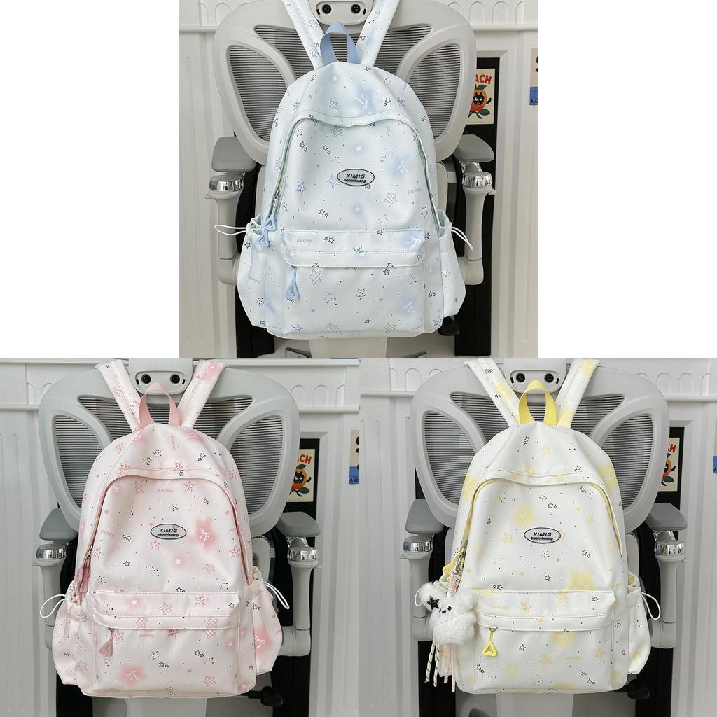 Cartoon-Sternen-Mädchenrucksack mit großem Fassungsvermögen für Schule und Reisen