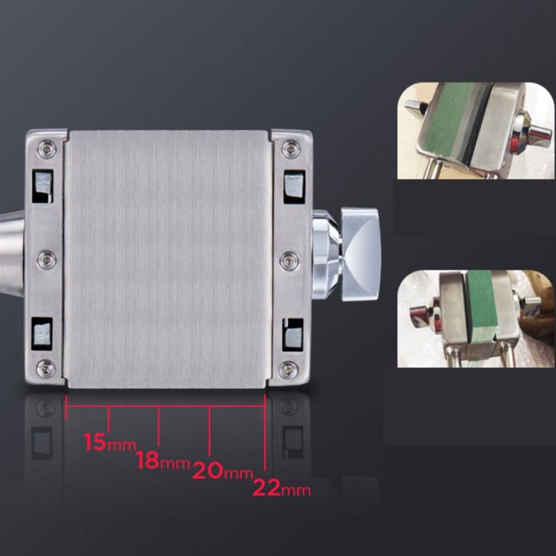 Glass Door Floor Lock Single Bolt Keyless Anti-Theft Locks Door Slide for Latch