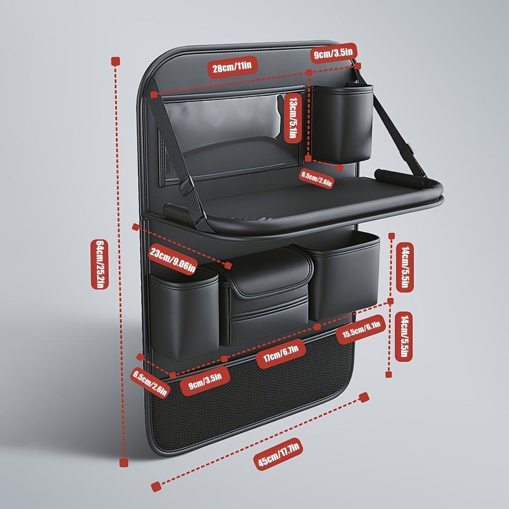 Car Seat Back Organizer Leatherette Back Seat Storage Bag Organizer Multi Pockets AntiKick Mats Car Acceccessories, Backseat Organizer, Compact Design