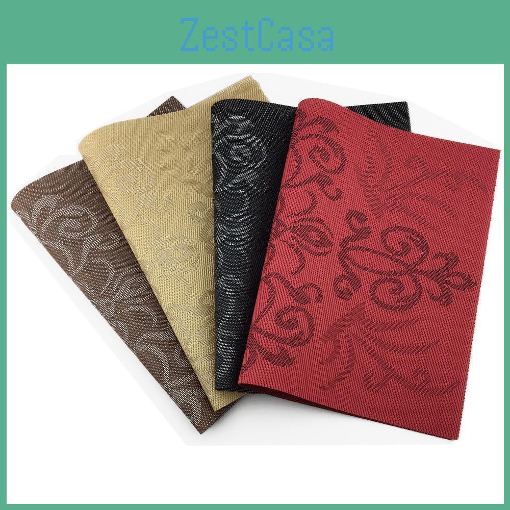 4colors Royal Luxury Placemat Pvc Dining Table Mat Set Table Bowl Pad Napkin Dining Table Tray Mat 4pcs Coasters Kids Table Set