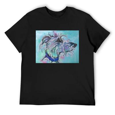 Scruffy Colourful Lurcher T-Shirt Funny Costumes Blouse Tshirts Personalised T Shirt Men
