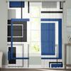 Abstract Geometry Squares Modern Art Window Curtains Sheer Chiffon Tulle Curtain Home Living Room Backdrop Decoration