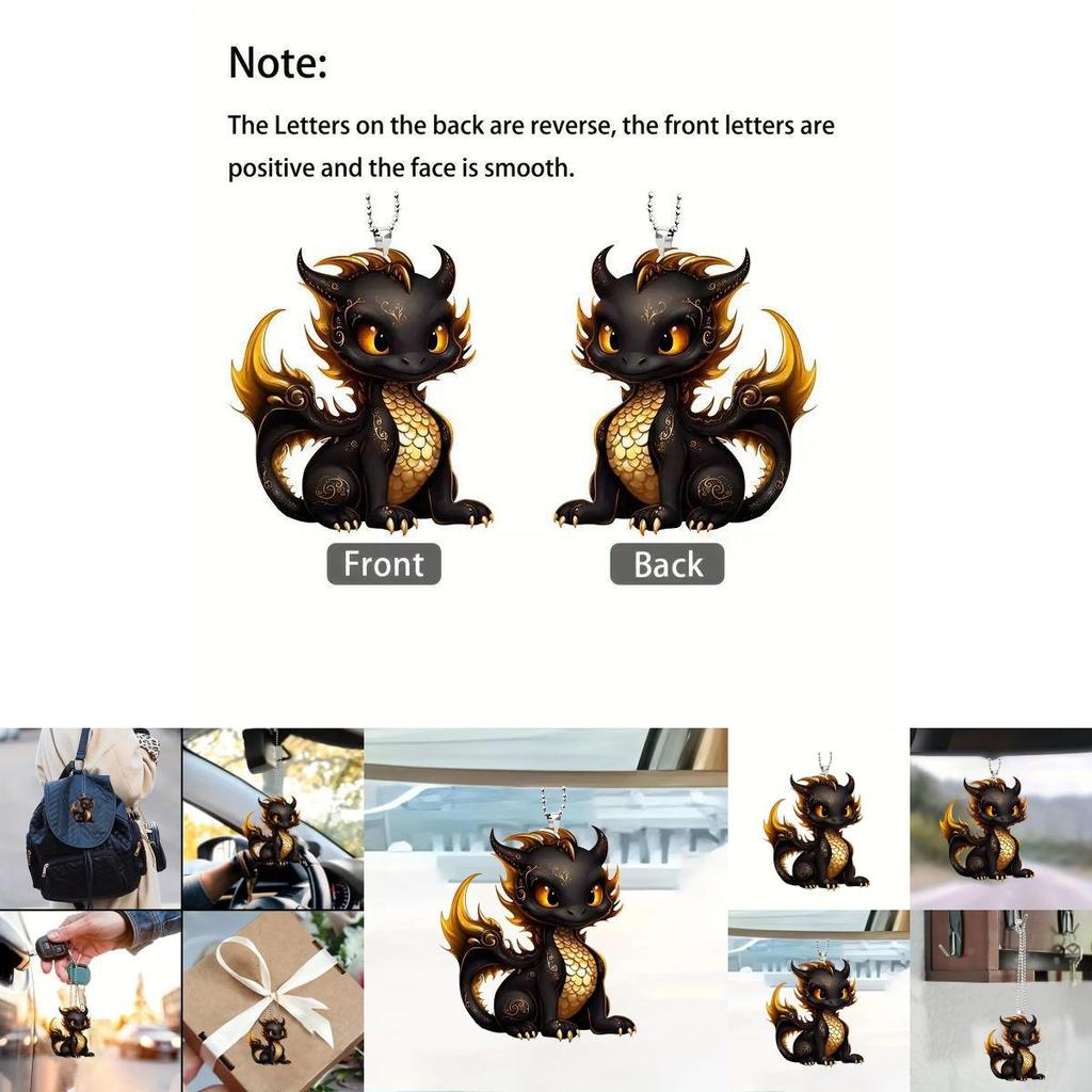 Eye-catching Black Dragon Acrylic Car Charm For Creative Interior Design