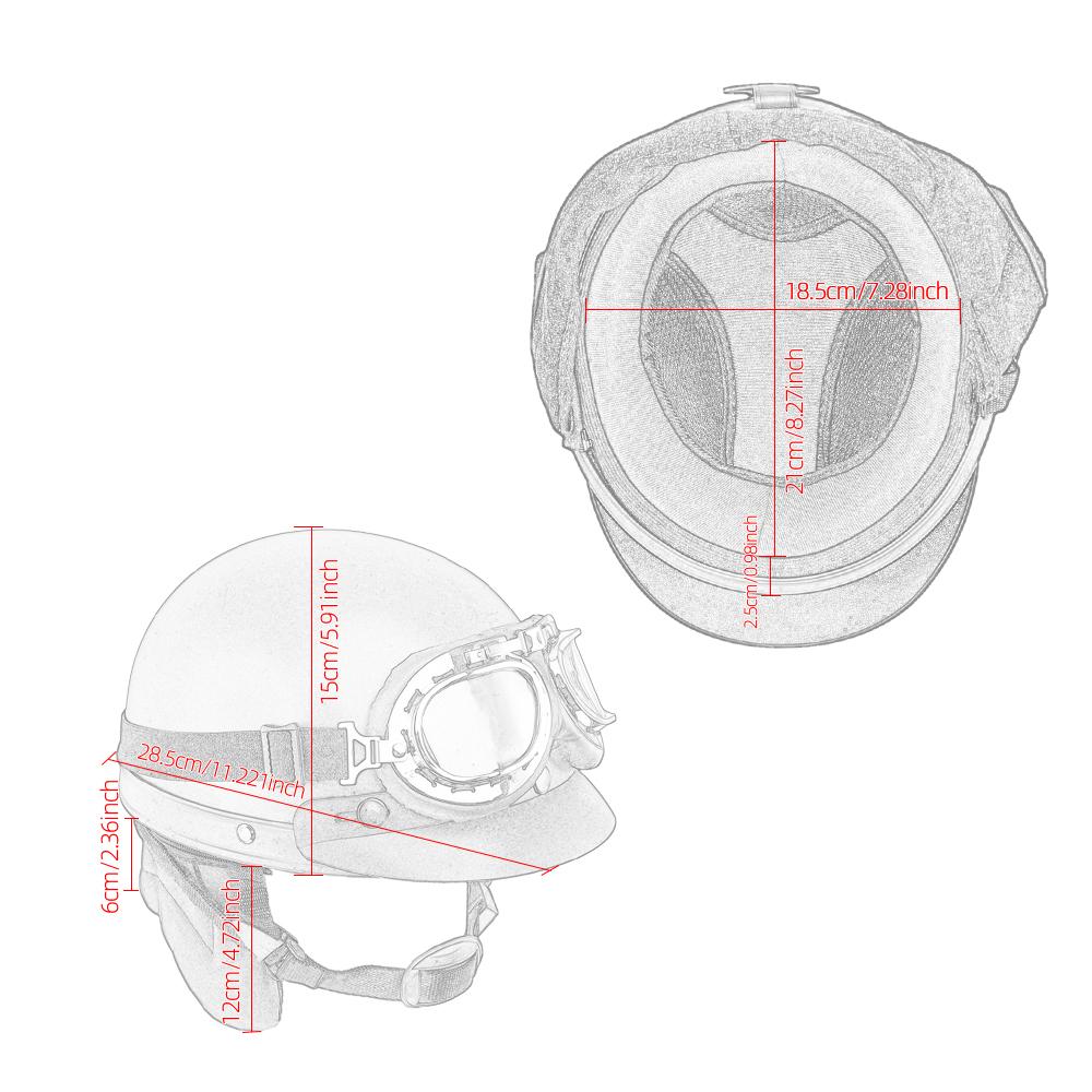 Adult Helmets Motorcycle Retro Half Cruise Helmet Motorcycle Scooter Helmet Goggles For Harley Vintage GERMAN Motorcycle