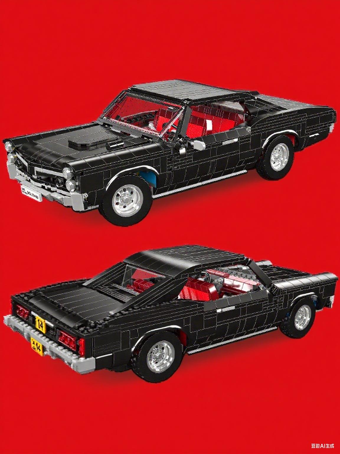 

Mould King Creative GTO Muscle Car | Buildable Sports Car With Pull-Back Function | Adult MOC Building Blocks | 1563 PCS чёрный