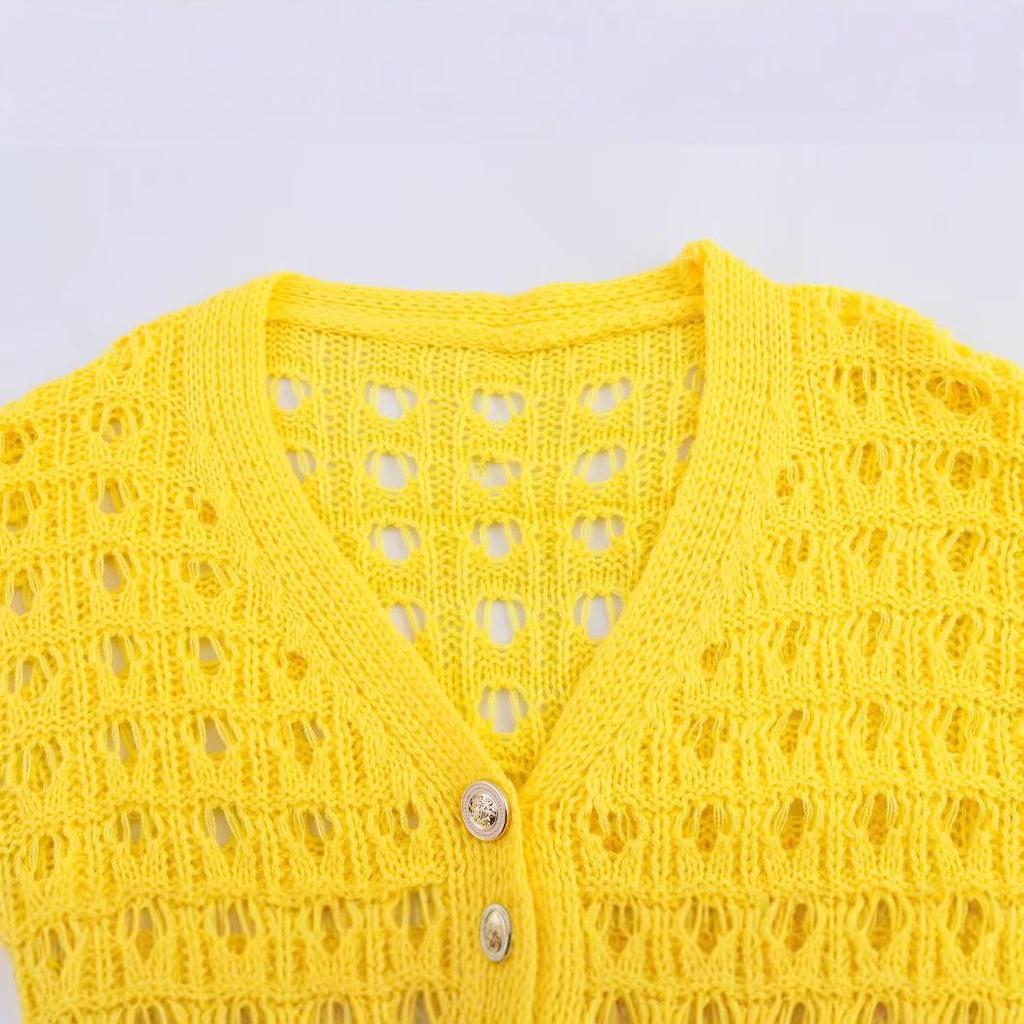 2025 Spring Women's European & American Style Casual Knit Cardigan