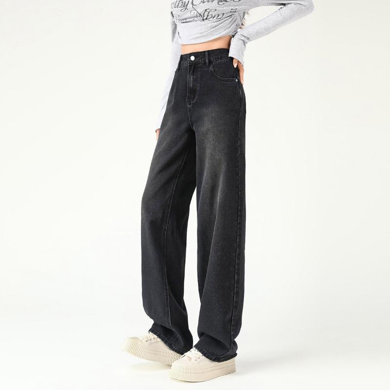 Light Blue Wide Leg Jeans Women Spring Summer Thin Loose High Waist Flowy Straight Long Pants