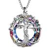 Silver Necklace Tree of Life Happiness Gift for Birthdays and Anniversaries - Vitrail Light Silver 925