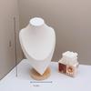Solid Wood Necklace & Jewelry Display Stand with Portrait Model for Accessories, Rings, and Bracelets