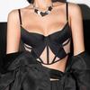 French underwear sexy thin cotton smooth mesh fishbone bra vest bra big chest small anti-sagging underwear