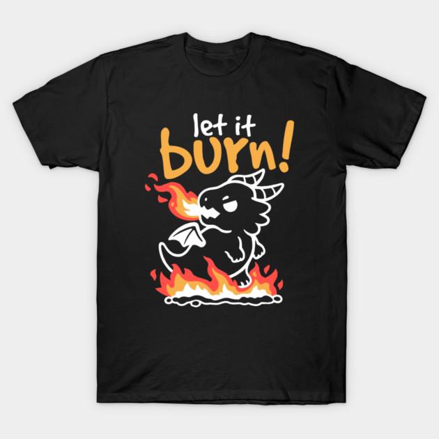 Asian Size Men Black Print T-shirt Let It Burn Black Dragon Breathing Fire No-Cut Print Cotton Tshirt L чёрный