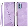 Leather Cover for Motorola Moto G Stylus 5G (2022),Triangle Imprint Wallet Stand Phone Case with Strap