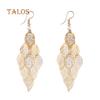 Lady Colorful Multi Layers Hollow Leaf Elegant Hook Øredobber Smykker Decor Beauty