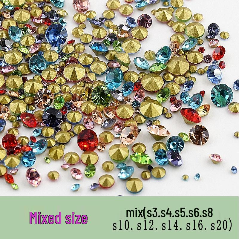 

Разноцветные мини-стразы имитации чешских с острым дном для DIY украшений для нейл-арта