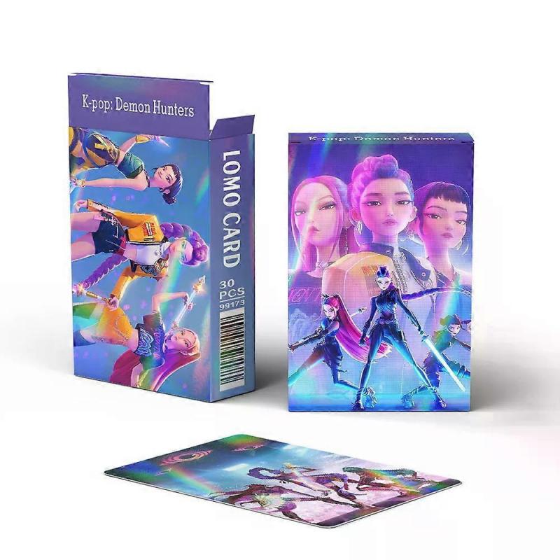 2025 Hot Card  Anime Laser Card 30pcs Kpop Demon Hunters Card Photocards Collect Cards Cartoon Animation Surrounding Fans Gifts