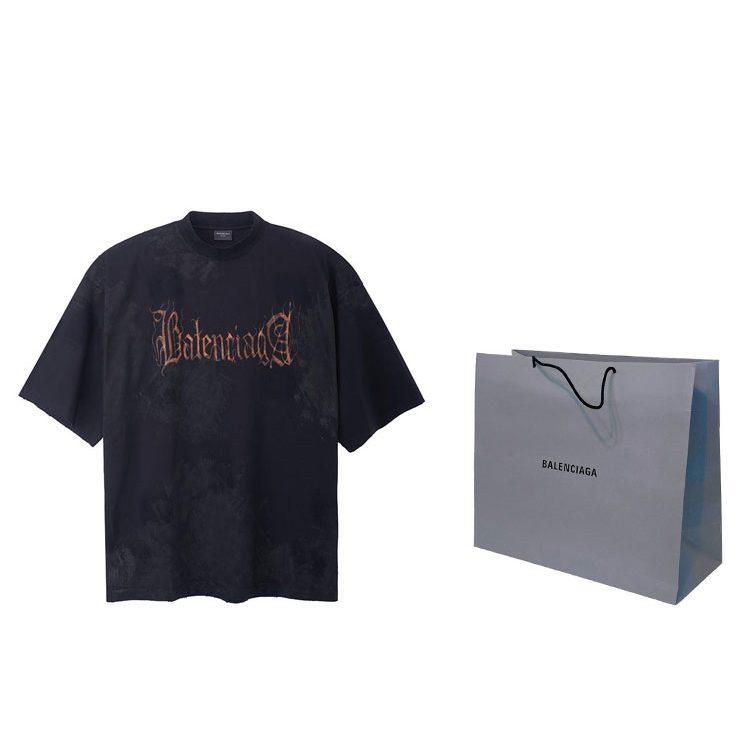 Balenciaga T Shirt Loose Fit Unisex Black 744439TOVE11055