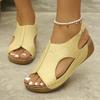 Spring and summer new sandals women's comfortable wedge heel thick sole simple casual outer sandals