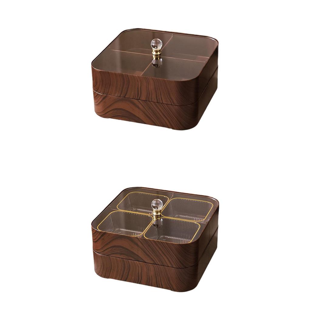 Divided Serving Tray with Lid Decorative Wood with Clear Lid Serving Platter
