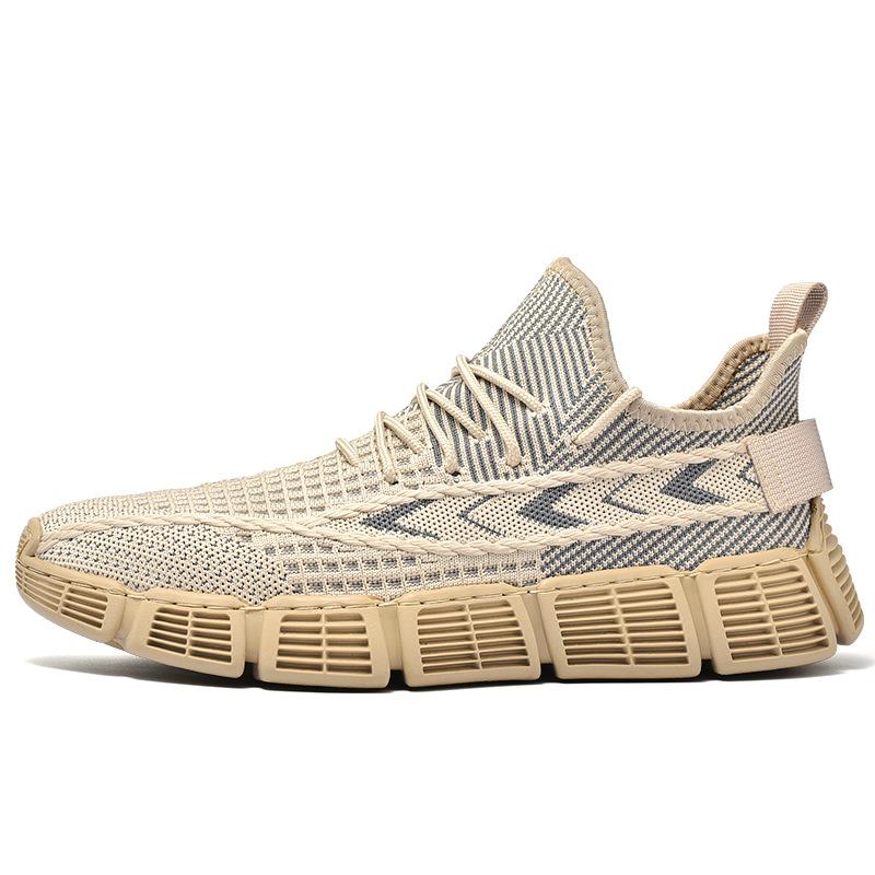 

New men s shoes spring Korean version casual shoes young students running shoes fashion trendy shoes outdoor breathable sports shoes men 44 пісочний