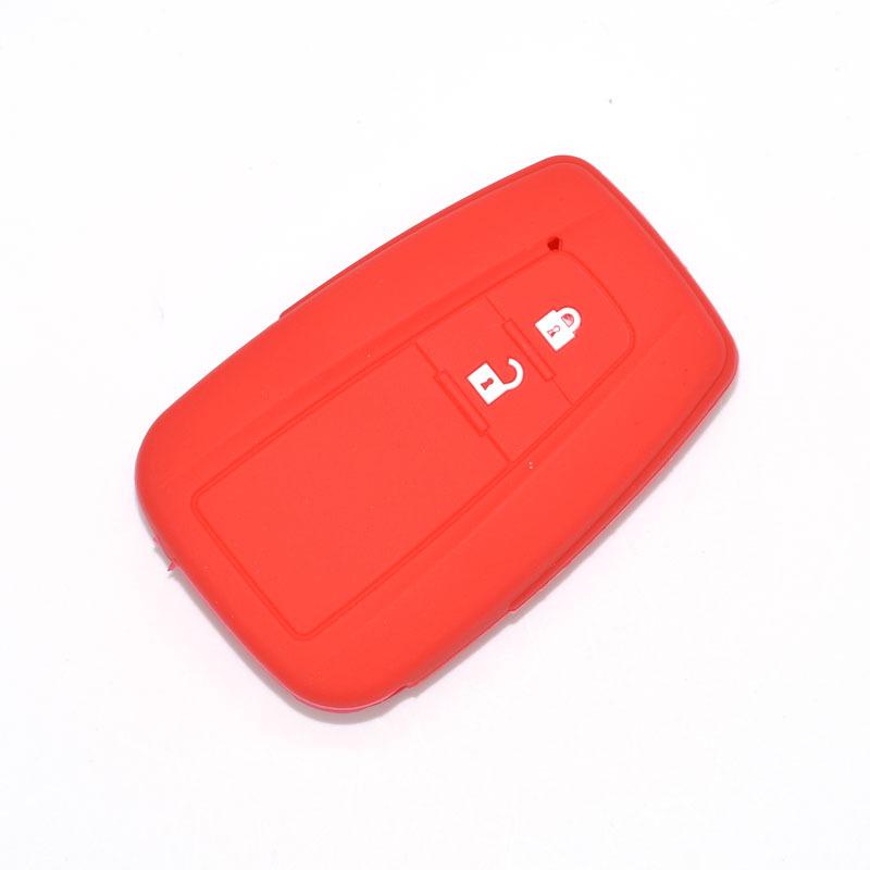 

Силиконовый чехол-брелок для ключей автомобиля для Toyota CHR C-HR Camry Prius Prado Rav4 2016-2022, 2/3 кнопки, пульт дистанционного управления без ключа 2 Buttons красный