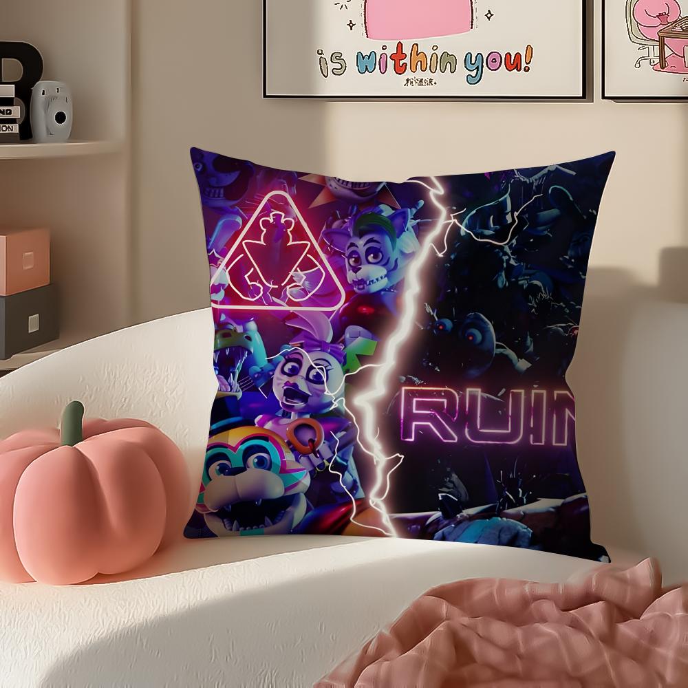Horror Game FFive Nights At Freddys Cushion Cover Pillowcase Short Plush Invisible Zipper Room Sofa Cushion Cover