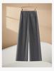 Women's Gray Wide-Leg A-Line Pants - Spring/Summer 2025 Collection, High-End, Loose, and Drapey Style.