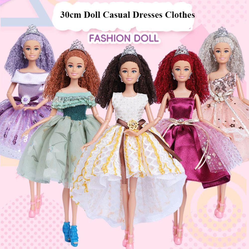 Handmade Casual Dresses Clothes Cute Girl Doll Wearing Set for 1/6 BJD 30cm Dolls