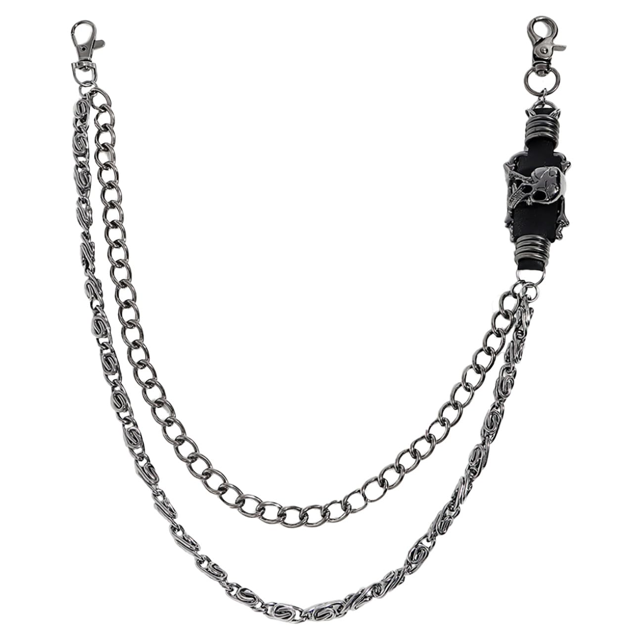 

Цепь с черепом, панк-хип-хоп аксессуар AZ339 [White Fang] для мужчин (черный)