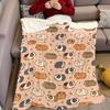 Cute Guinea Pig Flannel Blanket Warm Soft Halloween Christmas Couch Warm Cozy Decorative Decor Gift For All Season