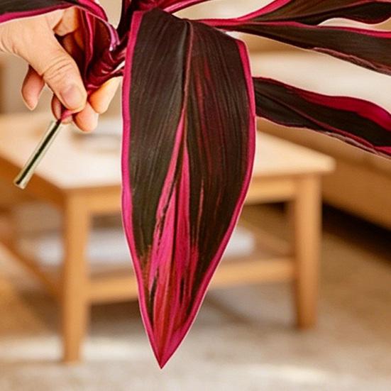 Large Realistic Artificial Fern Dragon's Blood Tree Plants, UV Resistant Fake Ferns with Pink Purple Leaves for Outdoor Garden, Patio, Wedding,