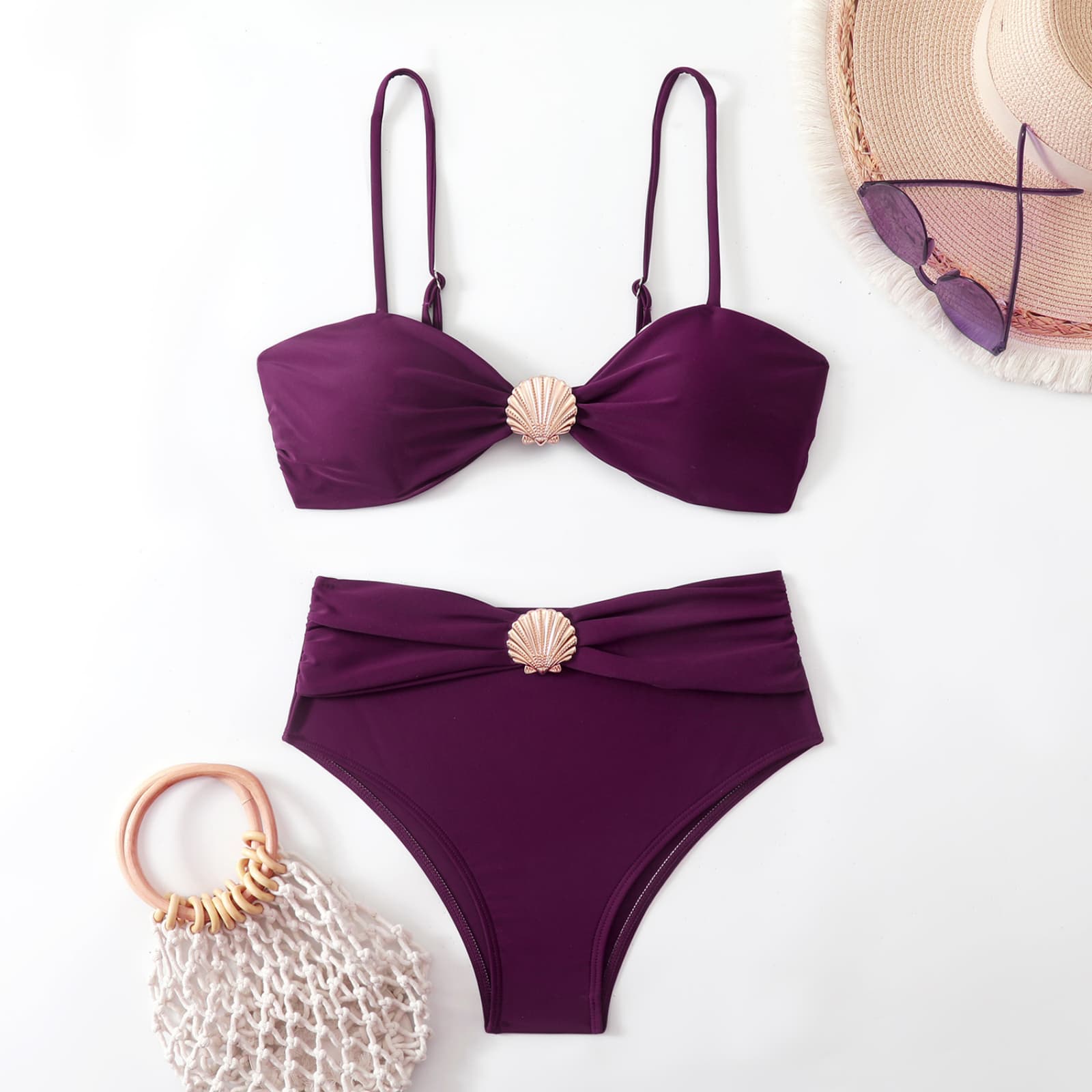 

Женский повседневный купальник из двух частей L фиолетовый