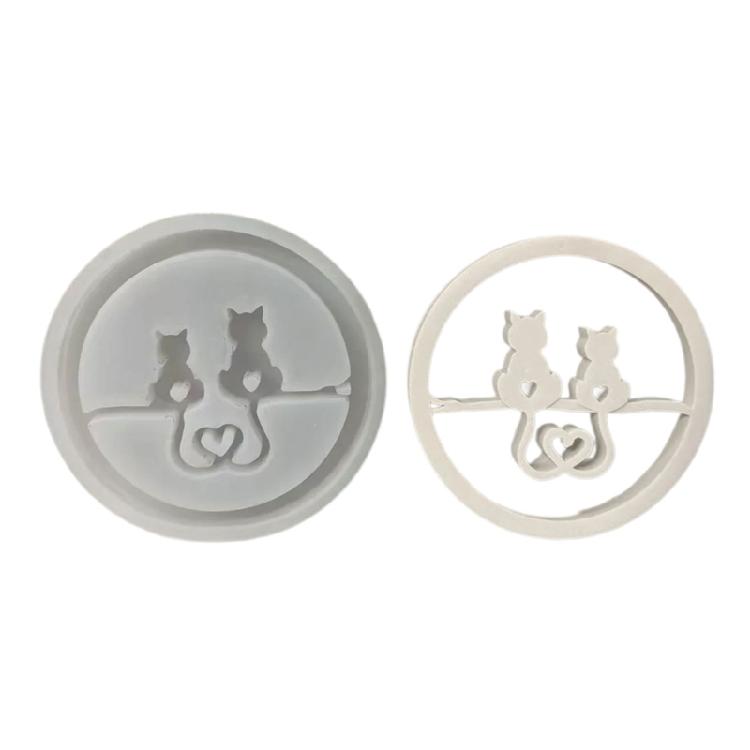Candle Holder Silicone Molds Rings Cats Dog Candlestick Mould Craft Supplies Plaster Molds for Table Decorations