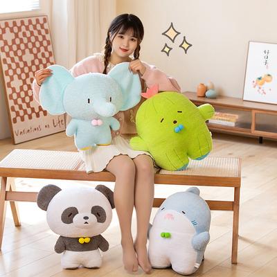 Elephant Panda Plush Doll Cactus Throw Pillow Girl Bed Sleeping Doll Pillow Gift
