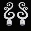 2pcs Curtain Pole Recess Bracket Curtain Rod Finials Window Treatment Hardware