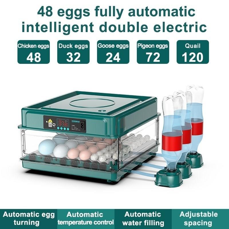 12/24/48/64/130 Thermostatic Chicken Hatching Machine Multifunctional Farm Egg Hatcher Eggs Automatic Incubator