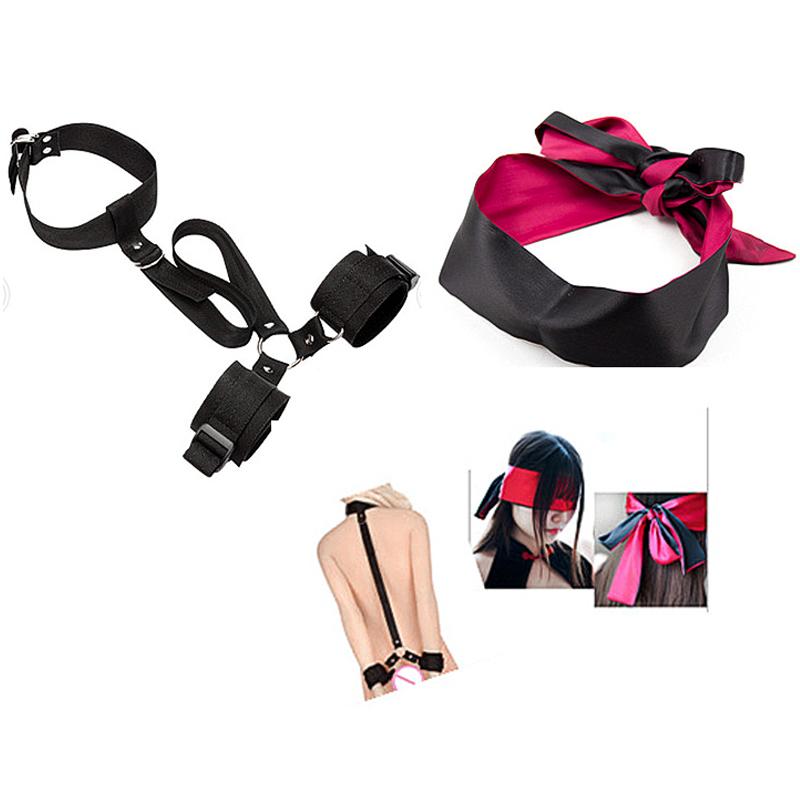A51 SM Anti-binding Rope Eye Mask Bandage Suit Nylon Fun Bondage BDSM Back Handcuffs Erotic Satin Eye Mask Sex Toys Secret Ship
