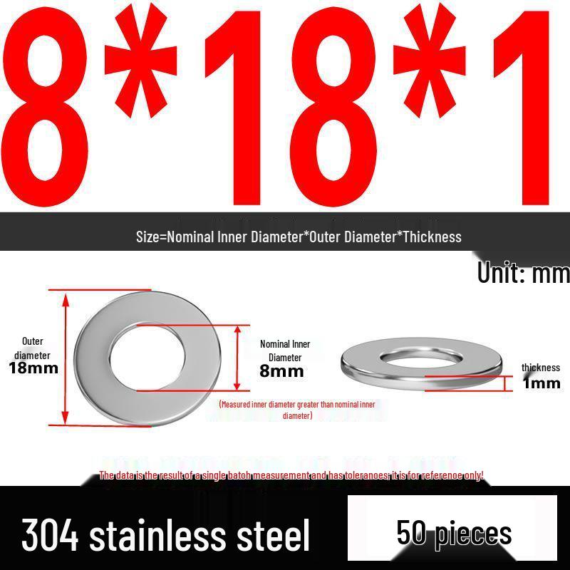 Thickened 304 Stainless Steel Flat Washer Spacer (M2-M36)