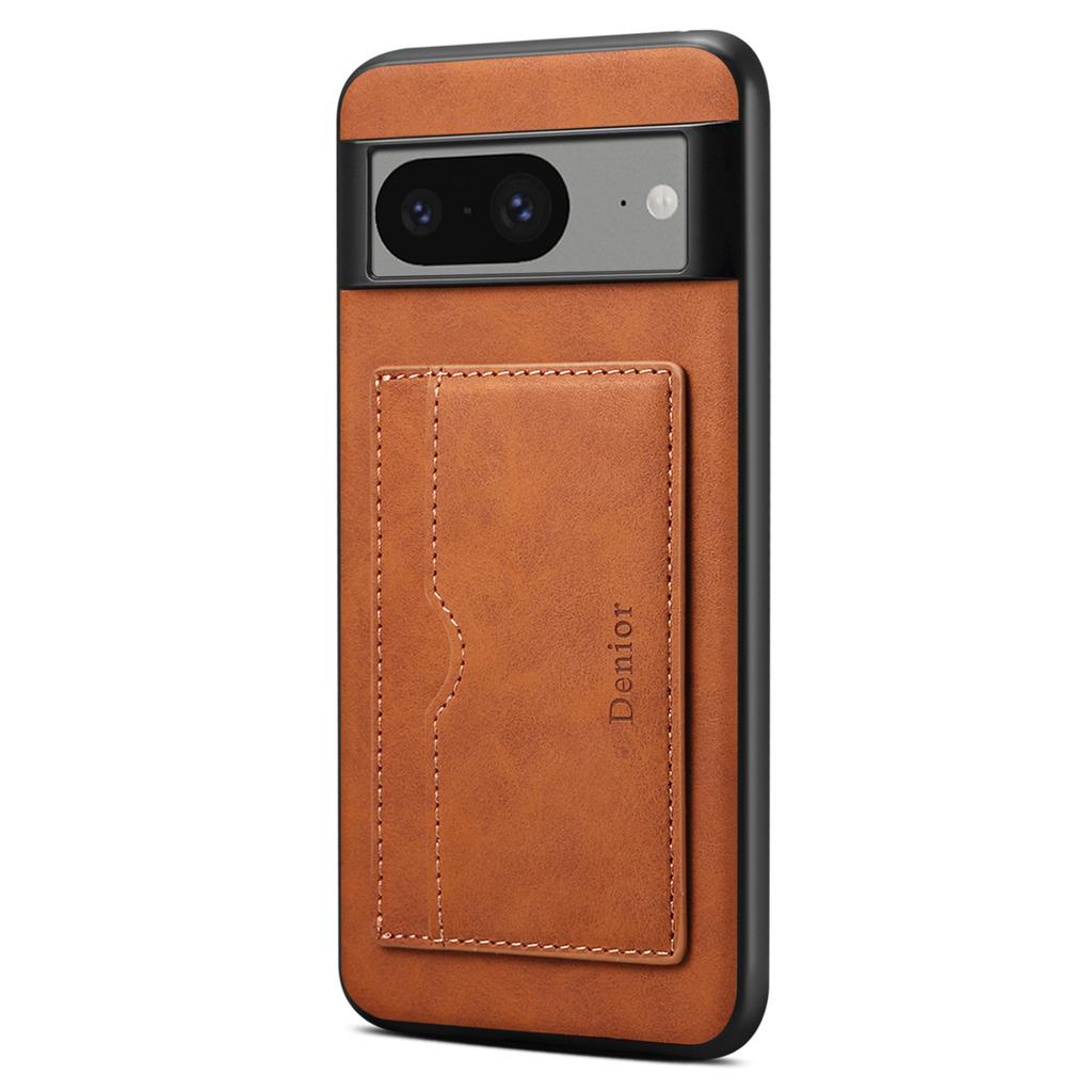 DENIOR For Google Pixel 8 Case Retro Leather+TPU+PC Card Holder Phone Cover