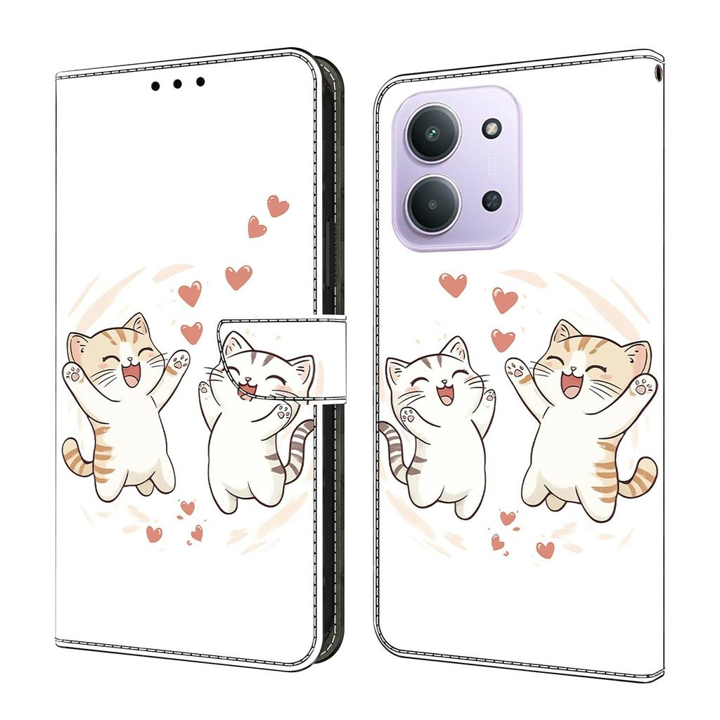 Portemonneehoesje Voor Xiaomi Redmi 15C 5G (EU) (173 mm) / 15C 4G (EU) (173 mm) / Poco C85 4G (173 mm) Opvouwbare Stand Patroon Print Leer Flip Telefoonhoesje