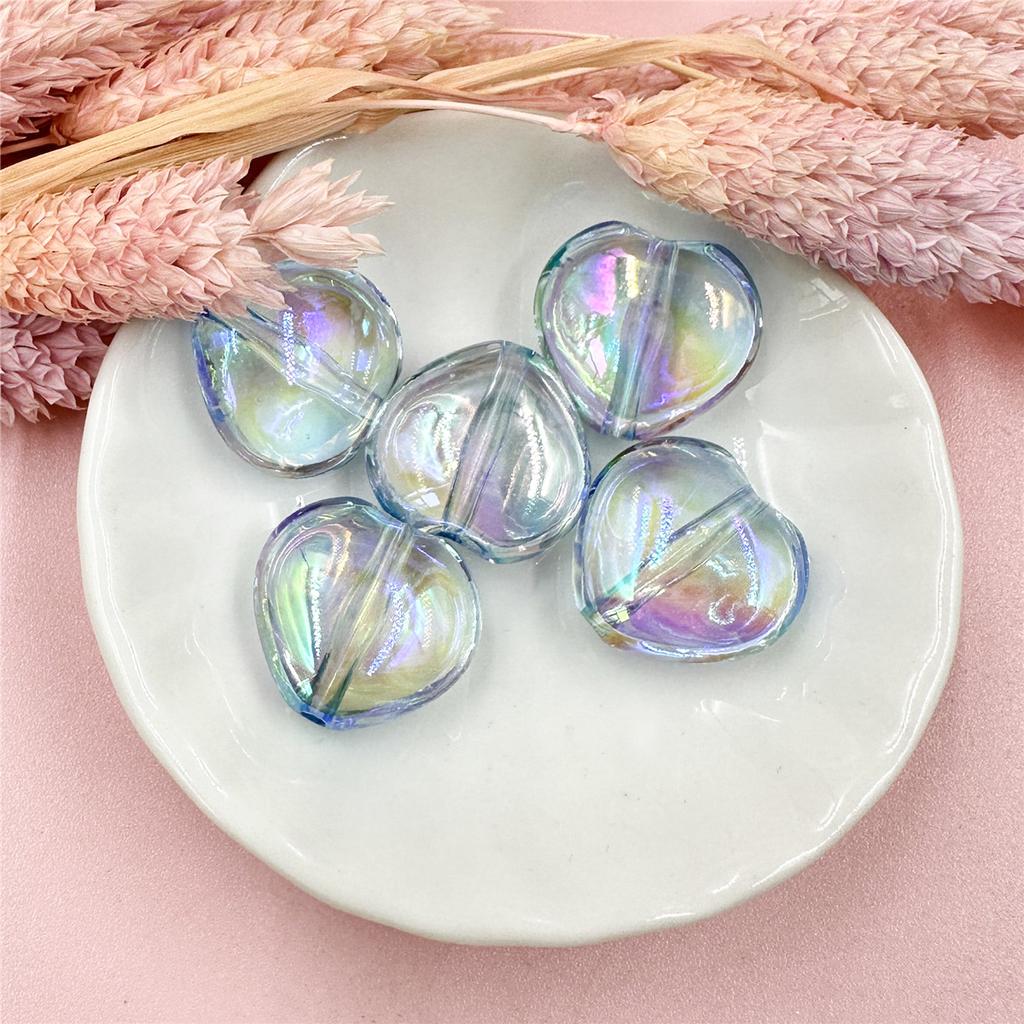 10Pcs 20*19mm For Bracelet Necklace Making Key Chain Peach Heart DIY Jewelry Accessories Acrylic Loose Beads Fashion