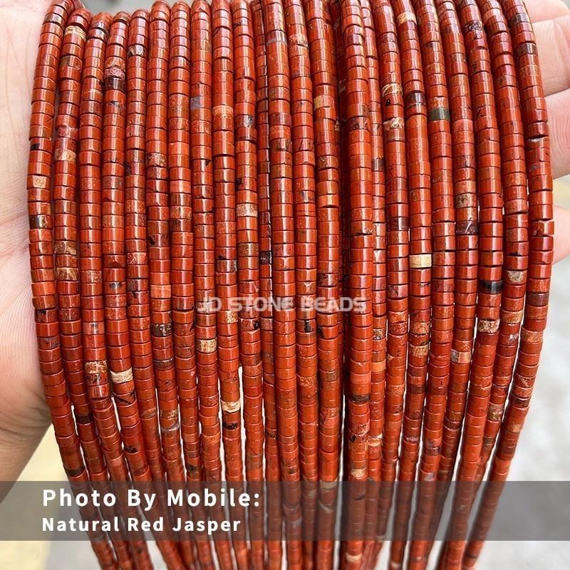 4x2mm Natural Pink Opal Turquoise Jasper Rondelle Beads Cylinder Flat Loose Spacer Bead For Jewelry Making Diy Bracelet Necklace