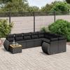 Vidaxl 10-Cz. Garten-Sitzgruppe, Kissen Schwarzer Rattan Pe