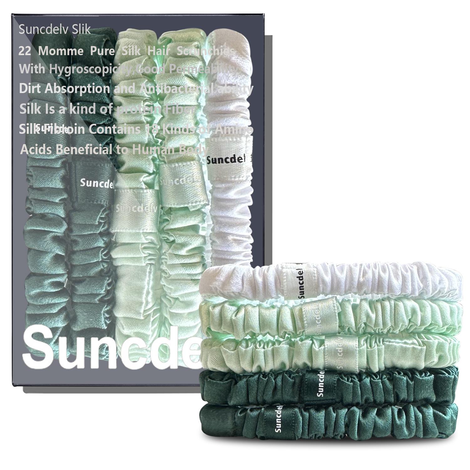 

5 шт. 100% чистый шелк тутового дерева резинки для волос ручной работы женские аксессуары для волос для девочек чистый цвет натуральные резинки для волос коробка