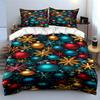 Christmas Ornaments and Snowflakes Bedding Bedding Set (1 Duvet Cover, 2 Pillowcases, Duvet Not Included)