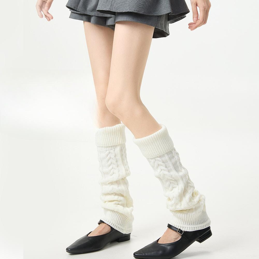 Retro Socks Paired with Mary Jane Shoes, Thick and Warm Twisted Calf Socks, Pile Socks for Women