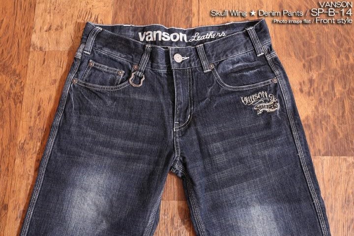 Vanson Skull Wing Distressed Denim Jeans with Embroidery Size 32 SP-B-14 (RCA)